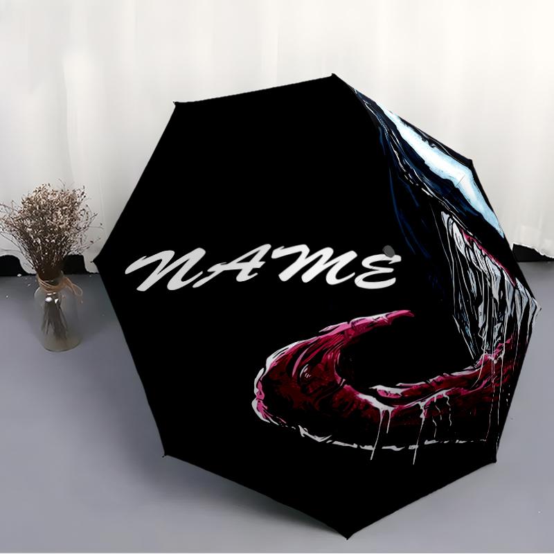 Personalized Name V-Venom Print Umbrella - Automatic Open/Close, Eight-Rib Durable Frame, Automatic Folding Umbrella
