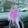 Dream Catcher Car Pendant Feather Mirror Pendant Home Decor Ornaments Car Interior Accessories Dream Catcher Feather Car Pendant