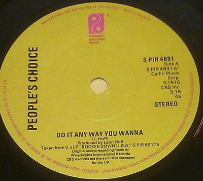 7-дюймовая пластинка PEOPLE'S CHOICE - Do It Any Way You Wanna SPIR4891 Филадельфия 1977 Великобритания Соул/Фанк Б/У