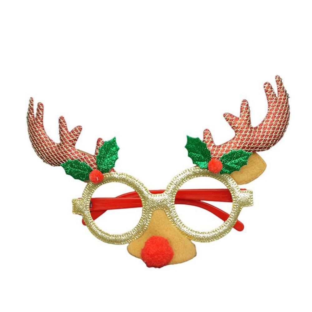 Рождественские мультяшные очки — подарки для взрослых и детей с изображением Санты, снеговика и рогов оленя