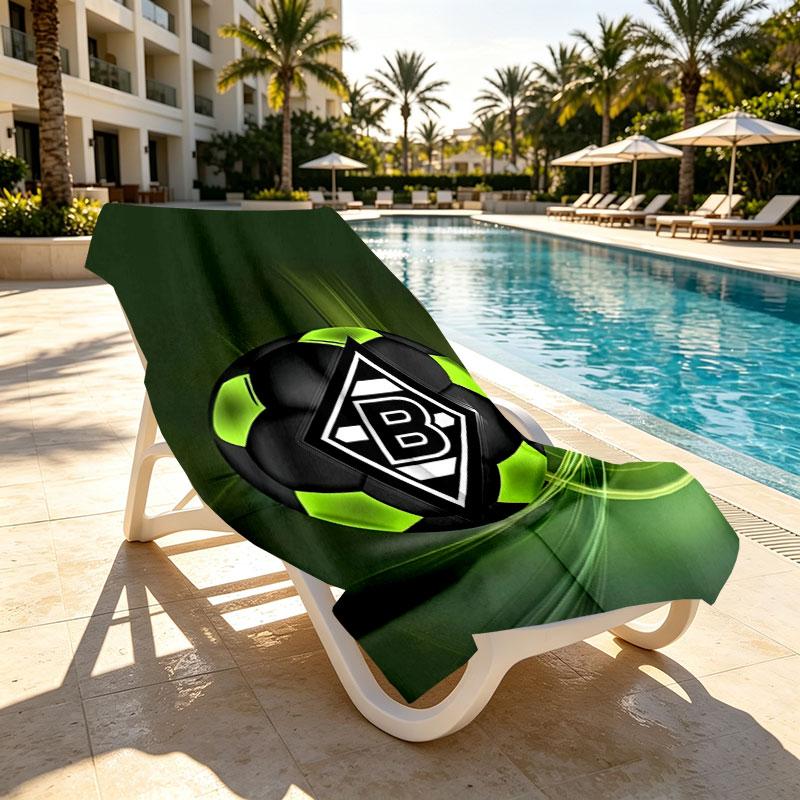 Borussia Monchengladbach Print Beach Towel Design, Soft, Lightweight. for Home Bathroom, Spa, Pool, Yoga, Surfing, Camping, Gift for Family, Friend