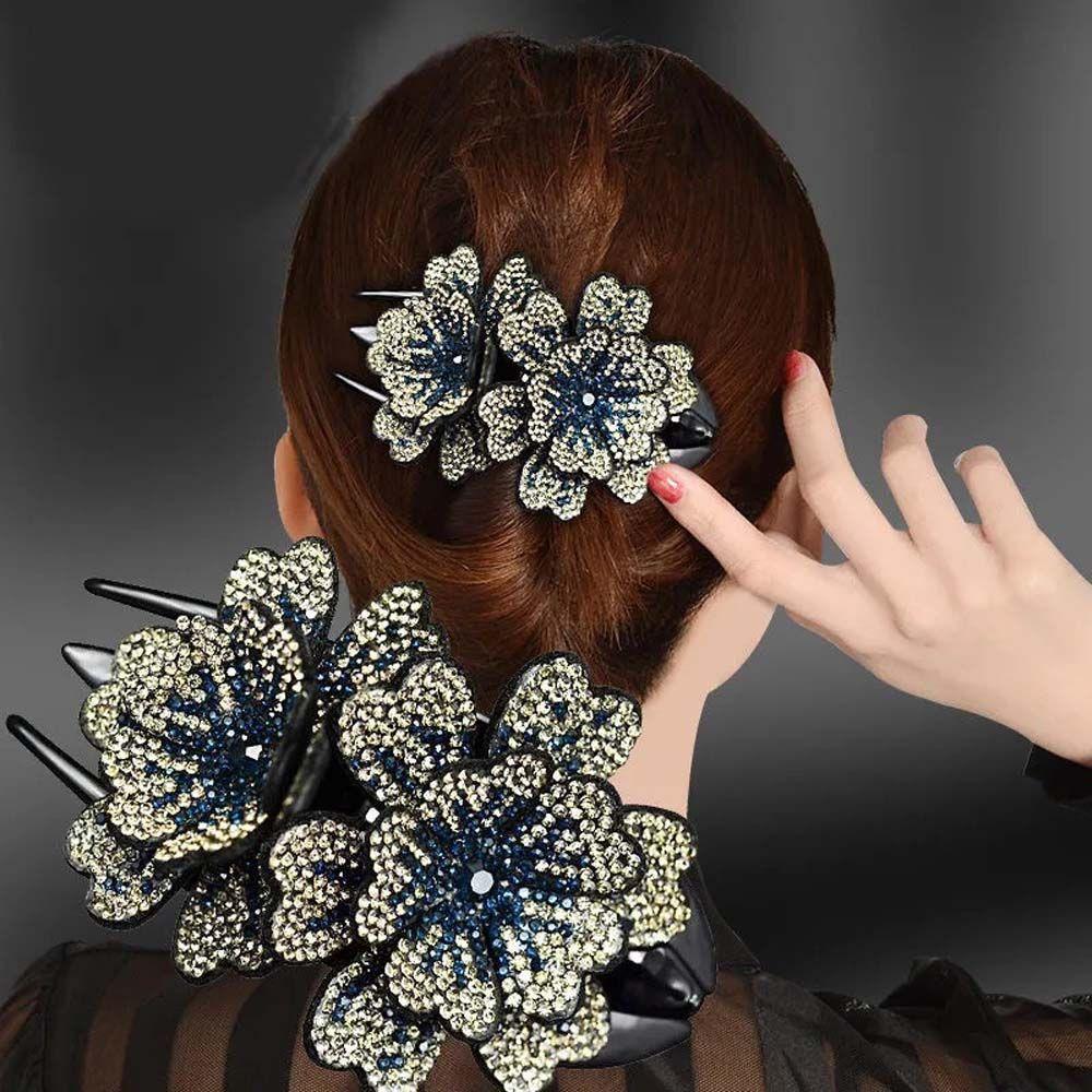 Resin Korean Style Hairpin Rhinestone Duckbill Clip Flower Hair Clip Female Hair Accessories