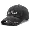 ins street retro old ripped hole hip hop baseball cap men and women European and American fashion outdoor letter embroidered cap