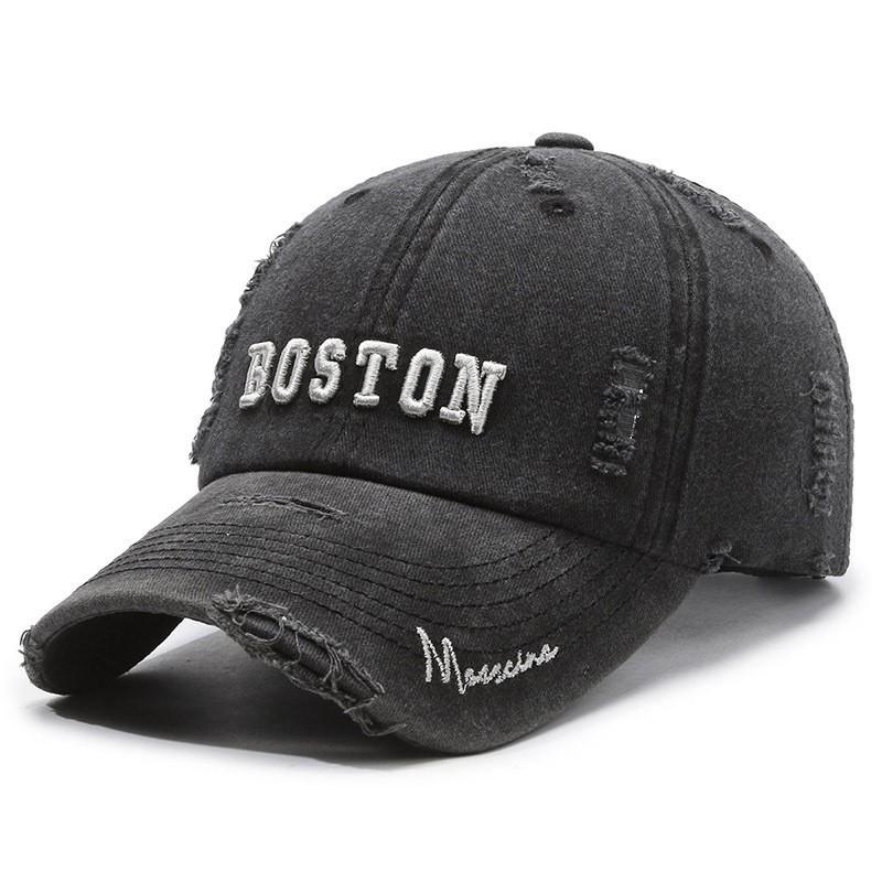 ins street retro old ripped hole hip hop baseball cap men and women European and American fashion outdoor letter embroidered cap