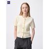 Gu Cable Metal Button Cardigan Short Sleeve