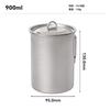 Titanium Single Serving Pot Camping Hiking Backpacking Lightweight Foldable Deep Cookware Cup
