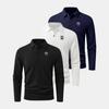 Minimalist Men's Long-Sleeve Polo 3pcs Set-Classic Two-Button Design, Soft and Drapey Fabric, Breathable and Moisture-Wicking for Everyday Wear