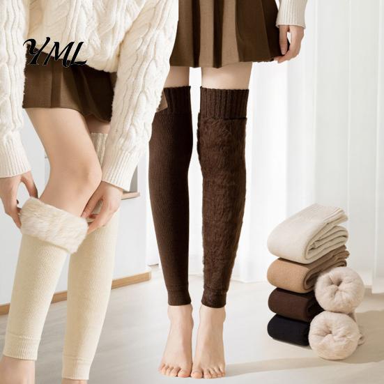 Warmth Gear for Autumn And Winter Leg Warmers Women, Over The Knee Thigh High Socks, Solid Color Boot Socks Soft Thermal Sleeves, Thickened