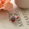 Chinese Style Insect Drip Oil Ring Geometric Enamel Flower Ring Personality Painting Ring  Friend