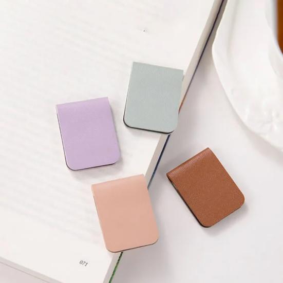 Magnetic Faux Leather Bookmark Magnetic Closure Book Clip Slim Corner Fit Reading