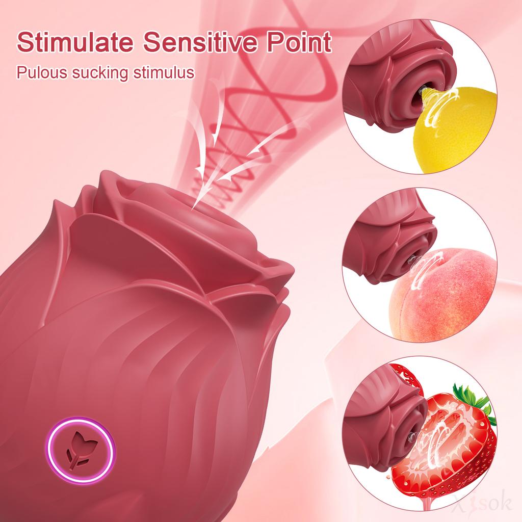 Sucking-Rose Vibrator Toy for Women Vacuum Stimulator Oral Nipple Clit Sucker Female Sex Toys for Women Adults Sex Shop