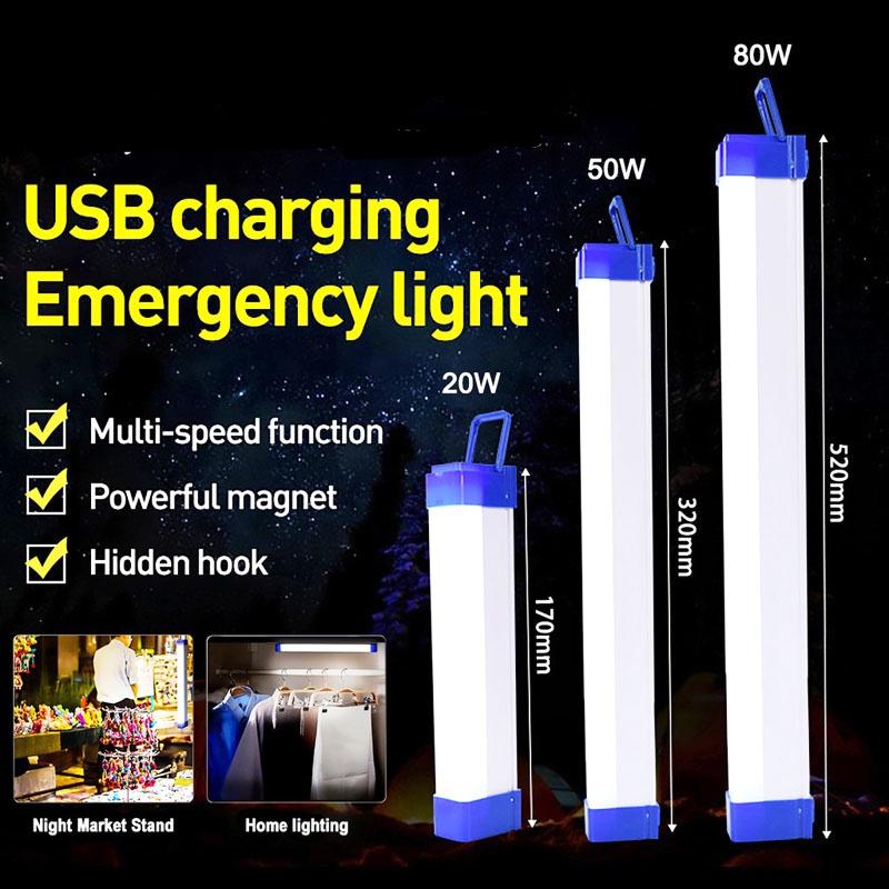 Multifunction USB Rechargeable Led Light Tube Magnetic Night Market Light Portable Emergency Camping Fishing Night Light