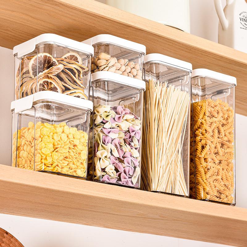 Household Kitchen Sealed Grain Can Multifunctional Snack Storage Box Transparent Visible Moisture-proof Dried Fruit Storage Tank
