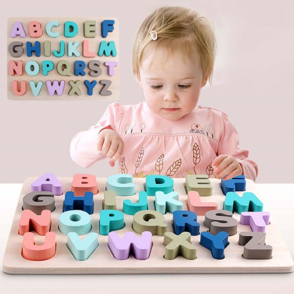 Matching Games Alphabet Number Puzzle Mathematics Kids Puzzle Toys 3D Wooden Board Birthday Gift
