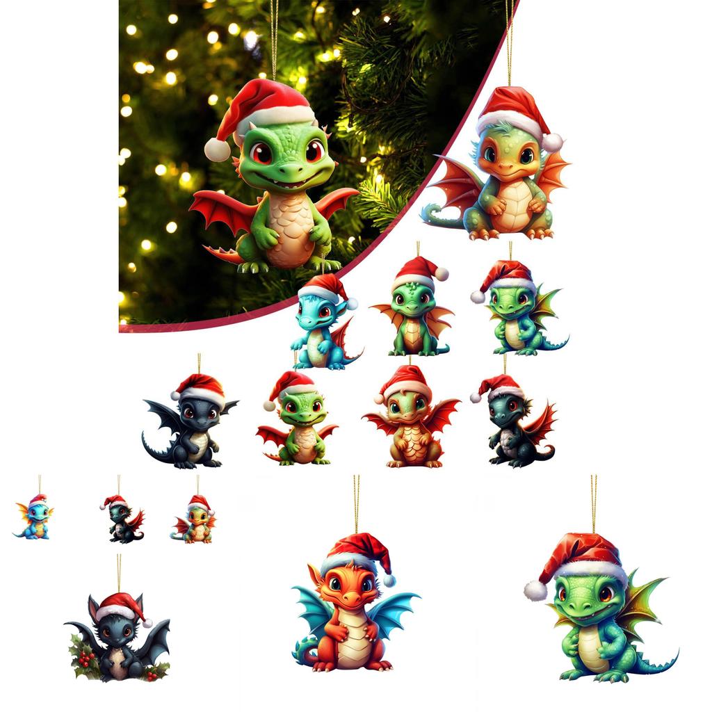 Playful Dragon Acrylic Christmas Hanging Decoration For Festive Car Interior Adornments