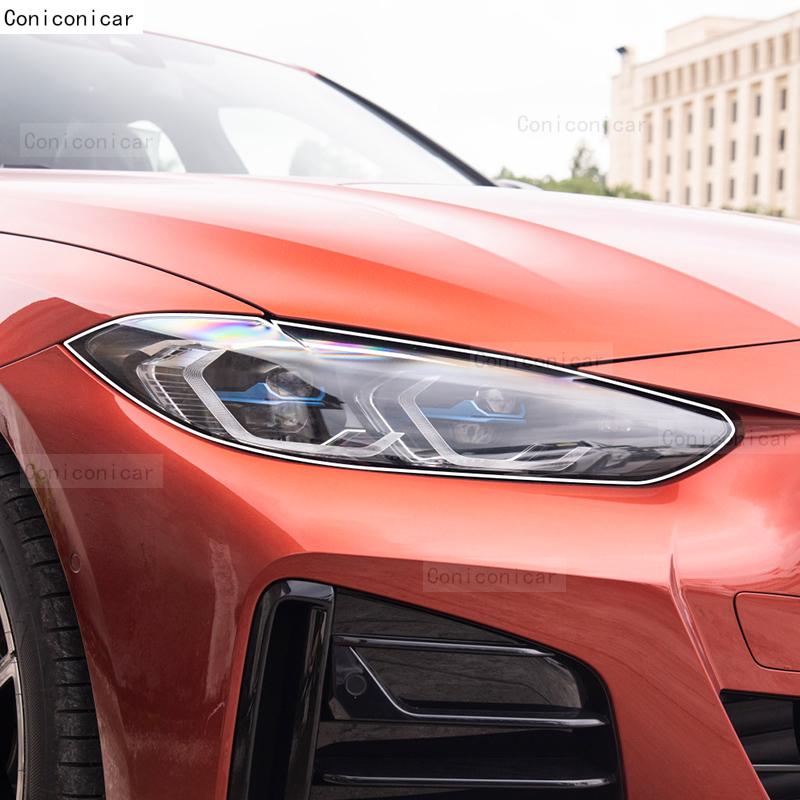 Для BMW 4 серии F32 F33 F36 G22 G23 G26 2014-2024 Автомобильная защитная пленка для фар Передние фары Тонировка Изменение цвета Наклейка