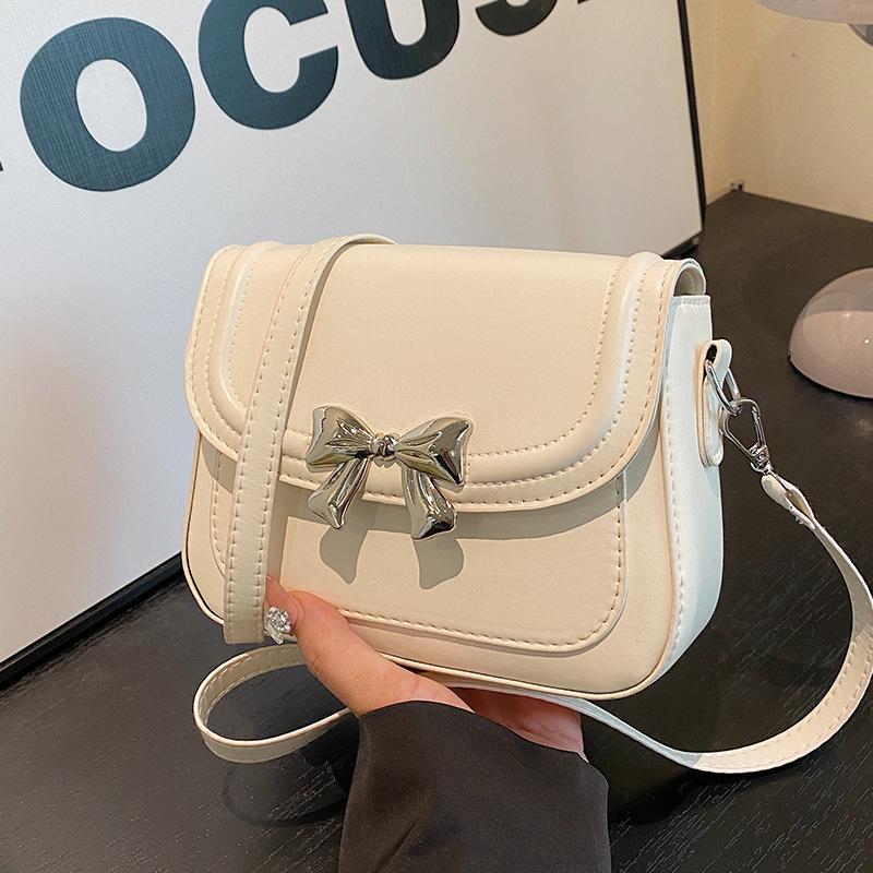 Fashion Women Bow Decor Small Square Crossbody Shoulder Daily Bag