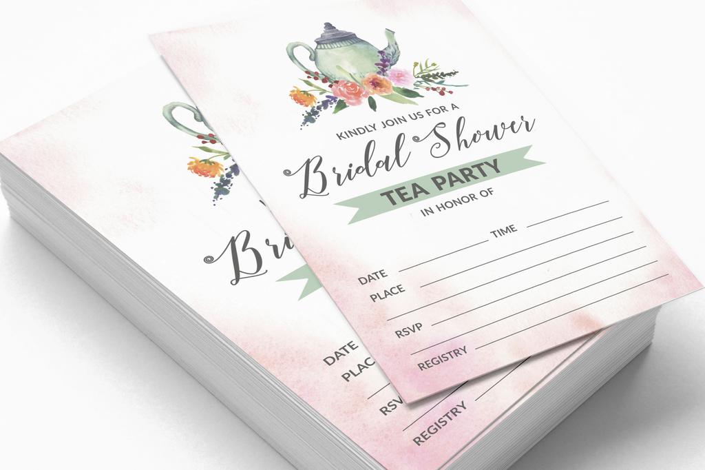 Inkdotpot 30 приглашений на девичник, чайная вечеринка, приглашения на свадьбу в стиле Fill-In, пустые