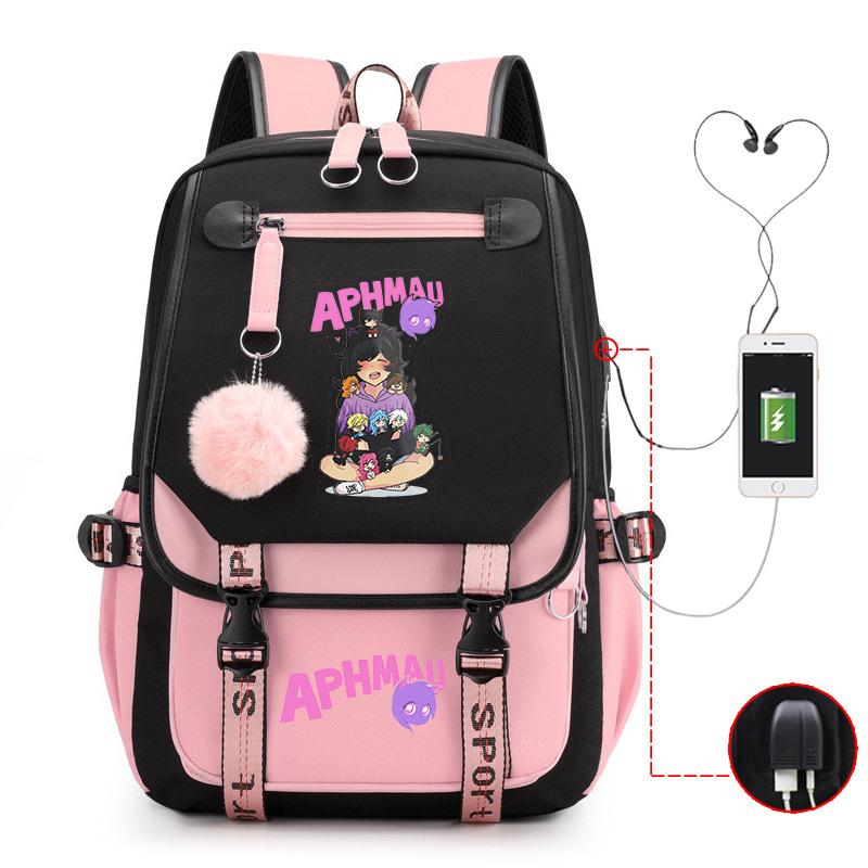 Harajuku Simple and Versatile Aphmau Junior High School Student School Bag Female Lightweight Large Capacity Middle School Student Backpack