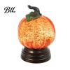 Decorative Holiday Lighting Pumpkin Snow Sphere Lamp, Glitter Lighted Ornament, Fall Table Autumn Home Decor Centerpiece with Warm LED Lights