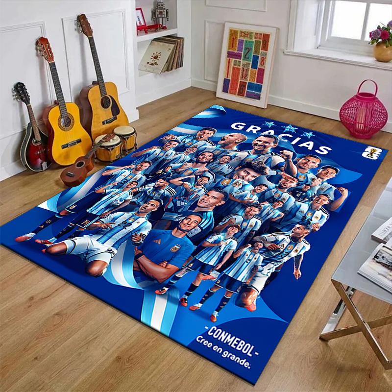 1pc M-Messi6 Design Printed Area Rug Carpet for Bedroom Living Room Home Decor Rugs Mat Non Slip Mat Rug for Bedside