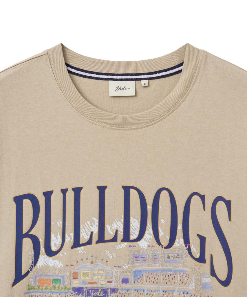 YALE Bulldogs Бейсбольная футболка с принтом_Бежевая