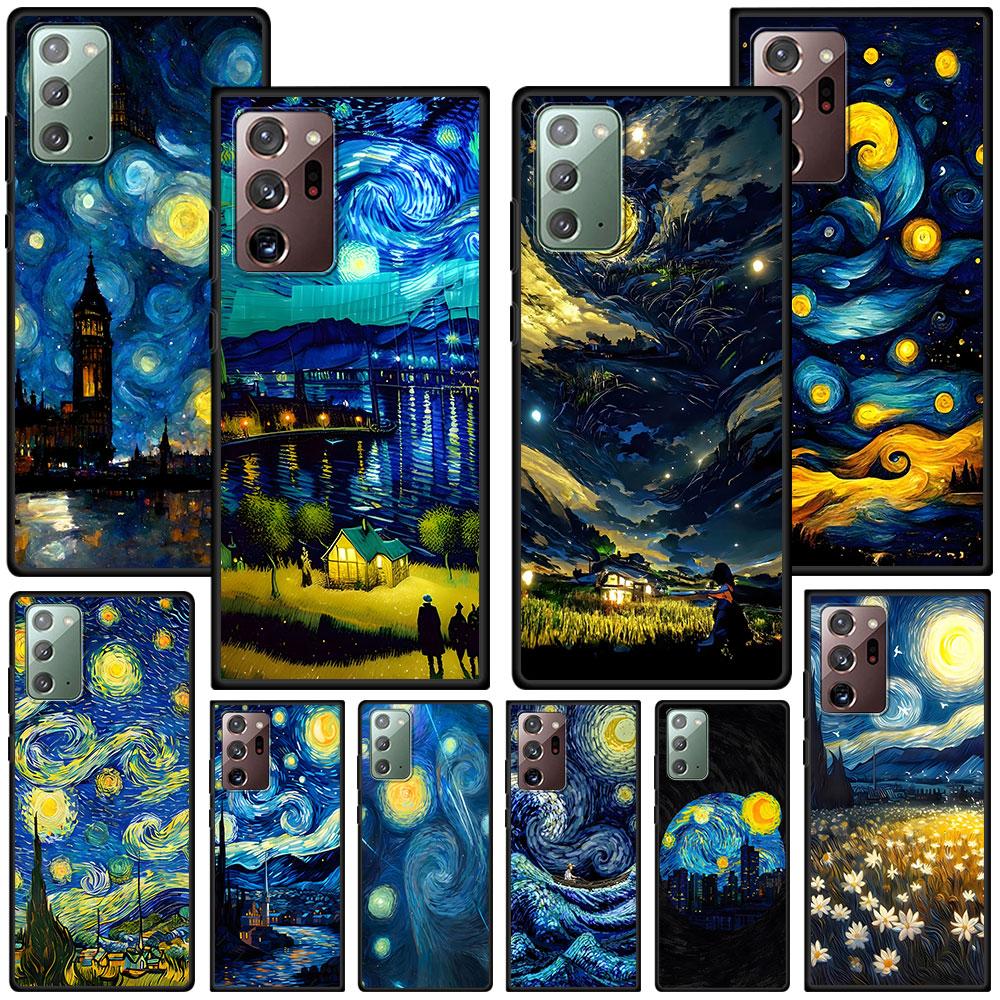 Чехол для телефона Samsung Galaxy Note 20 Ultra 8 10 Lite 9 с рисунком «Звездная ночь» Ван Гога, черный, мягкий, TPU