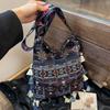 Large Capacity Ethnic Style Crossbody Bags Geometric Bohemian Tote Bag Tassel Shoulder Bag  Travel
