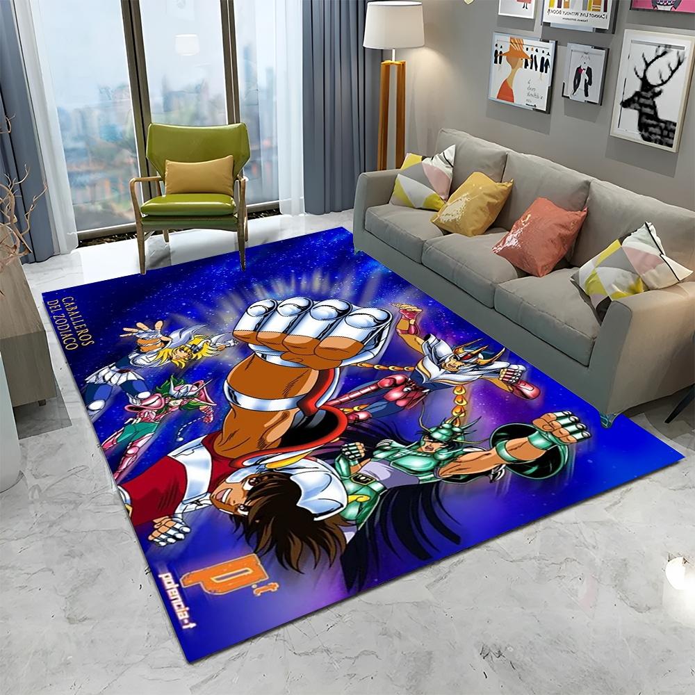 Ретро Saint Seiya ковер с рисунком аниме для дома, гостиной, спальни, дивана, коврика, декор, детский игровой коврик, нескользящий напольный коврик