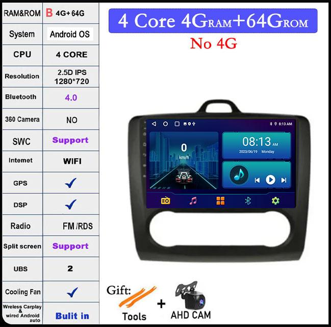 9 дюймов для Ford Focus 2 3 MK2 MK3 2004-2011 DSP Android 14 автомобильный радиоприемник мультимедиа видеоплеер навигация стерео GPS