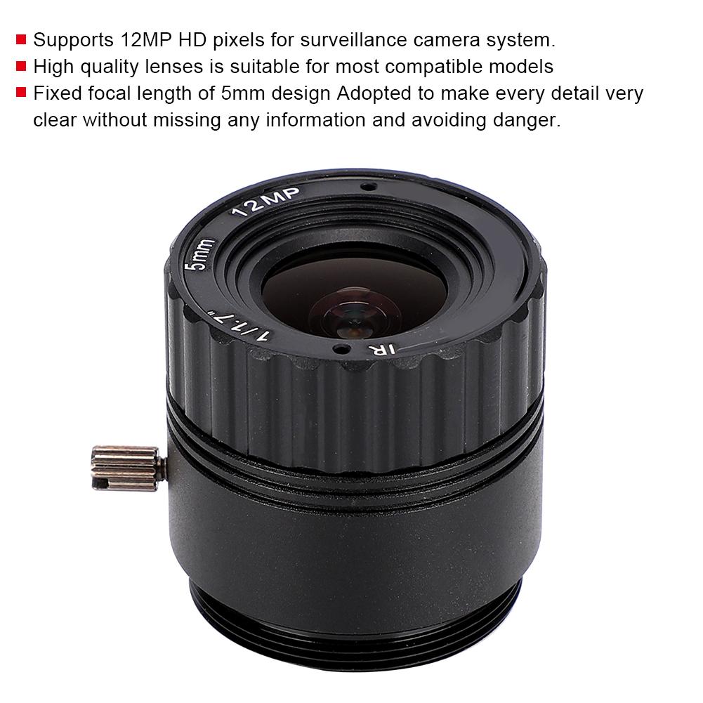 5mm 12MP HD F1.2 1/1.7 CS Mount Fixed CCTV Camera Lens