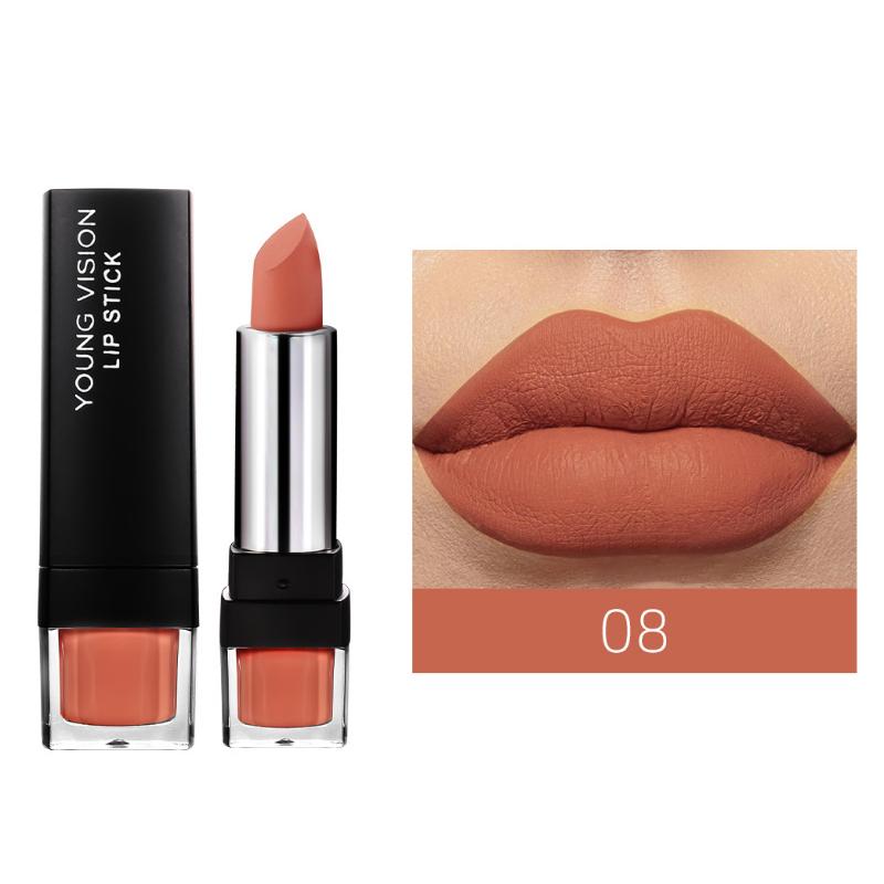 Матовая матовая 12-цветная однотонная помада Velvet Lipstick, которую нелегко приклеить к чашке