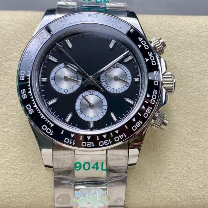 Мужские автоматические механические часы Rolex Daytona 40 мм, многофункциональные, с инкрустацией бриллиантами.