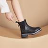 Осенние кожаные ботильоны-сигареты женские на толстой подошве с внутренней высотой, ретро ботинки Мартина женские, повседневная обувь на одной педали