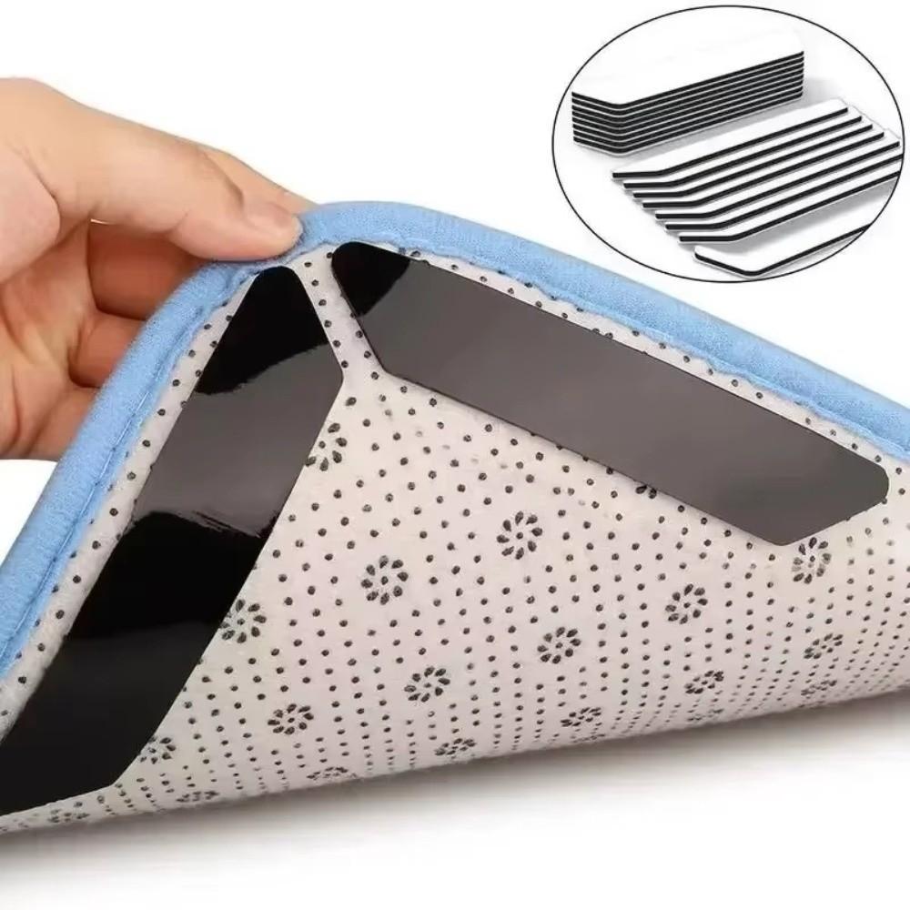 4Pcs Traceless Non-slip Carpet Stickers Strong Adhesive Self Adhesive Rug Stickers Carpet