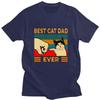 Мужские футболки премиум-класса Best Cat Dad Ever Paw Fist Bump Fit Vintage Cotton High Quality Black Casual Korean Fashion New Tshirt Tops