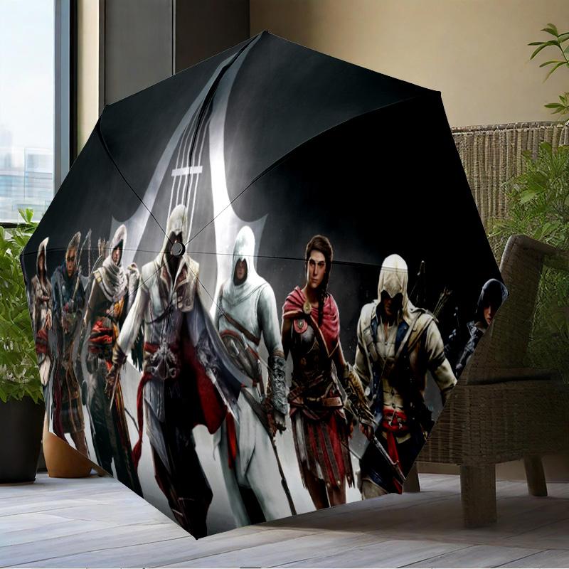 Assass Warrior Umbrella Folding umbrella, automatic umbrella 8-Frame for Travel, camping Use Gift for Halloween Christmas