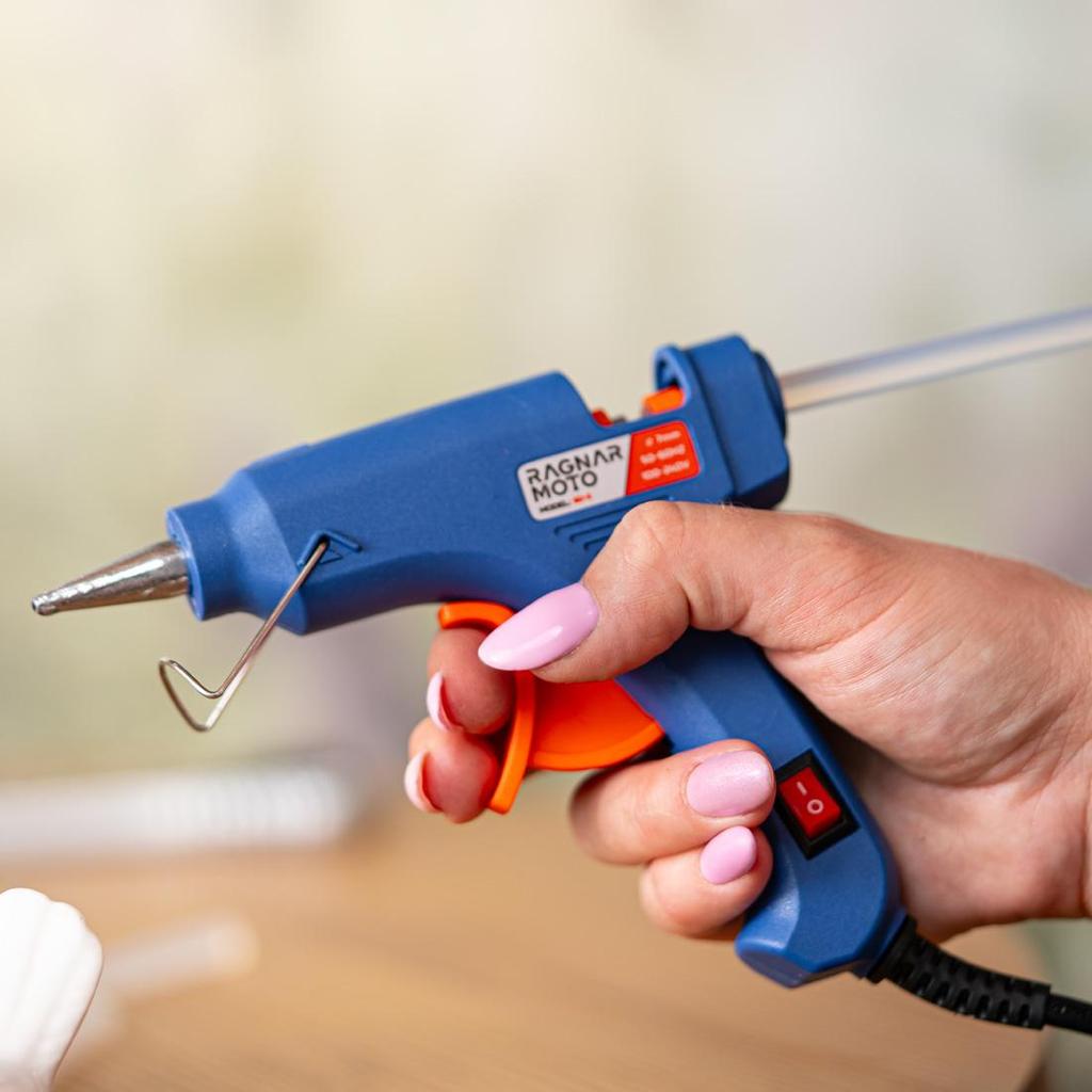 Мини-пистолет для горячего клея с 62 клеевыми стержнями, 20 Вт, 7x100 мм, прозрачный клей