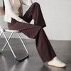 Elastic sports and casual wide leg pants for women in spring 2026, fashionable, loose and versatile floor length pants