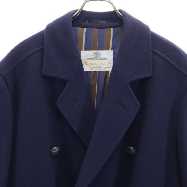 Aquascutum Wool Pea Coat 38 Navy Men's Used