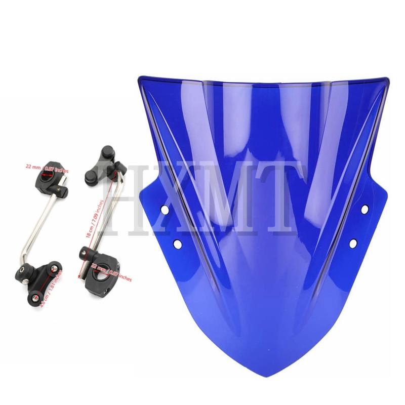Motorcycle Windshield Windscreen With adjustable bracket Wind Screen For Yamaha MT125 FZ1 FZ6 FZ8 FZ8N XJ6 MT-01 MT03 MT09 MT07