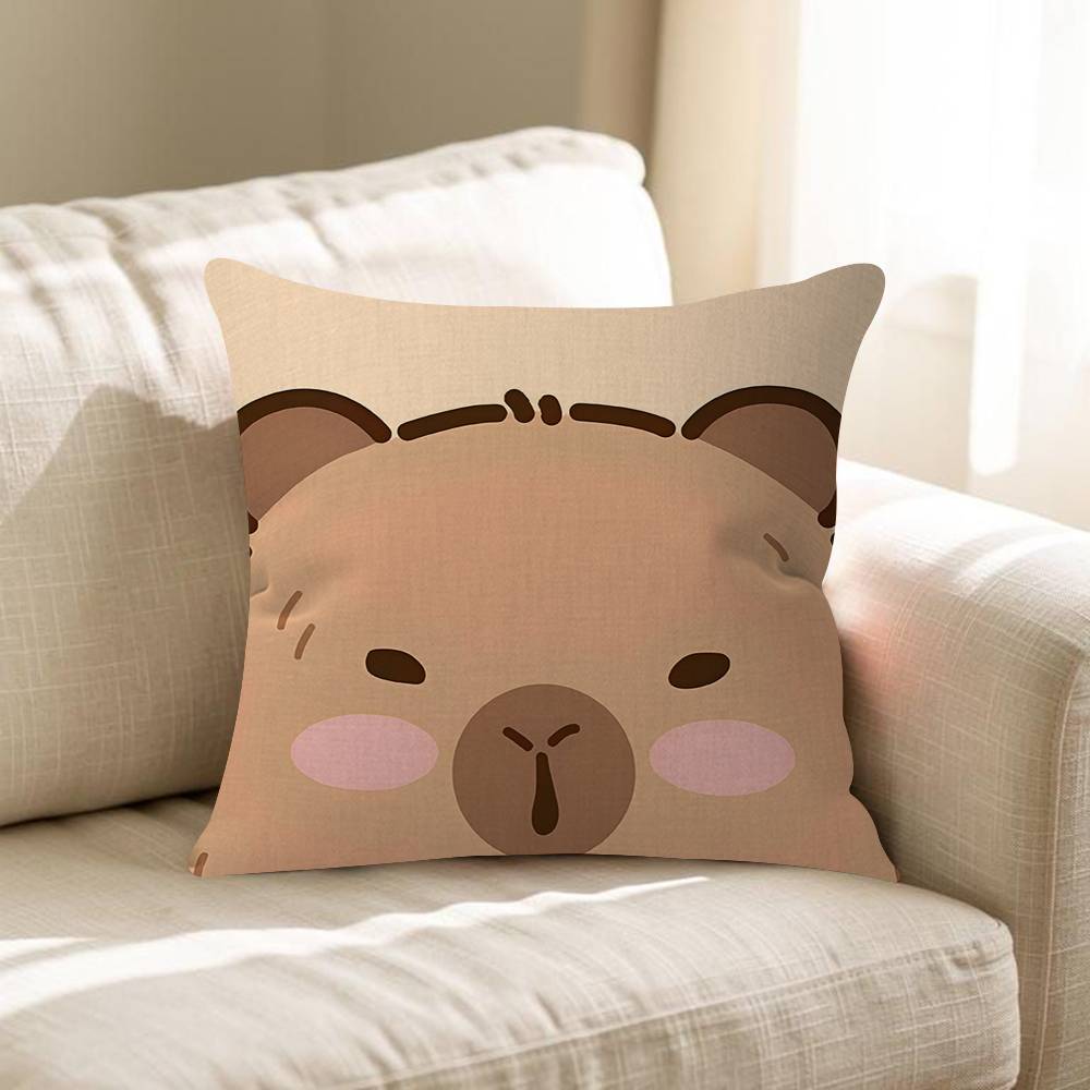 Cute Capybara Cushion Cover Pillowcase Upholstery Sofa Throw Pillow Home Decor Pillowcas