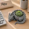 Talos 3D-печатный горшок-лежащий дракон для небольших зеленых растений, Декоративное украшение-горшок для суккулентов, Фигурка в темном стиле для дома, офиса, рабочего стола
