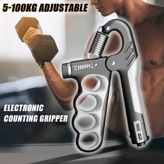 Силовой тренажер с ручным захватом, счетный, 5–100 кг, регулируемый, для мужчин и женщин, электронный тренажер для предплечий, укрепитель мышц, разработчик, оборудование для фитнеса