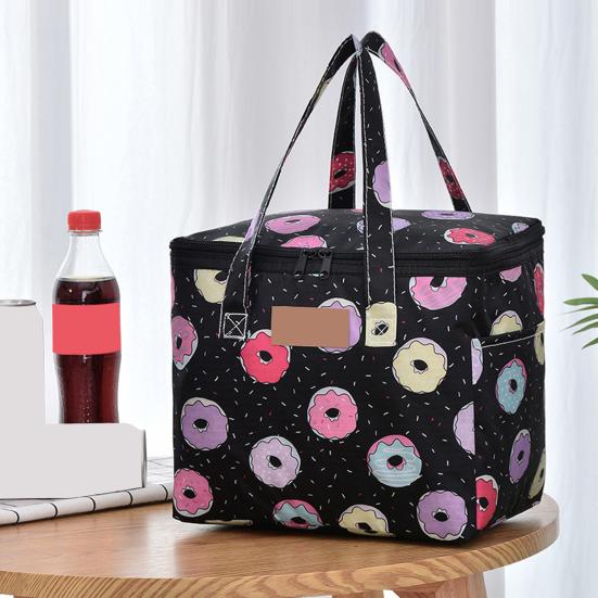 Сумка для обеда, удобная для переноски, теплоизоляционная, полиэстеровая, универсальная термосумка большой емкости для кемпинга