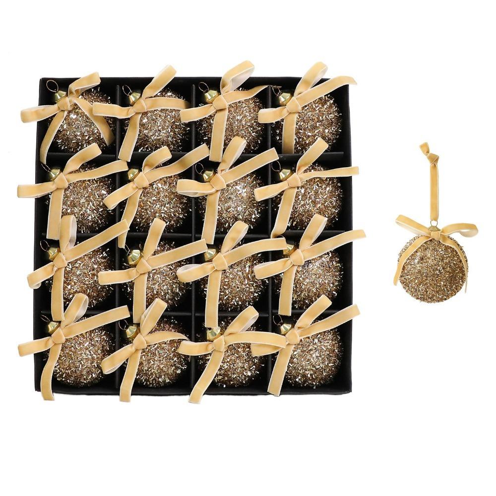 12 /16 Pcs Glitter Xmas Tree Hanging Balls Shatterproof Christmas Tree Decoration Christmas Decor