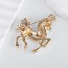 Cute Enamel Horse Brooch Rhinestone Horse Lapel Pin Alloy Animal Brooch Pin Outfit Accessory for Coats Scarves Bags