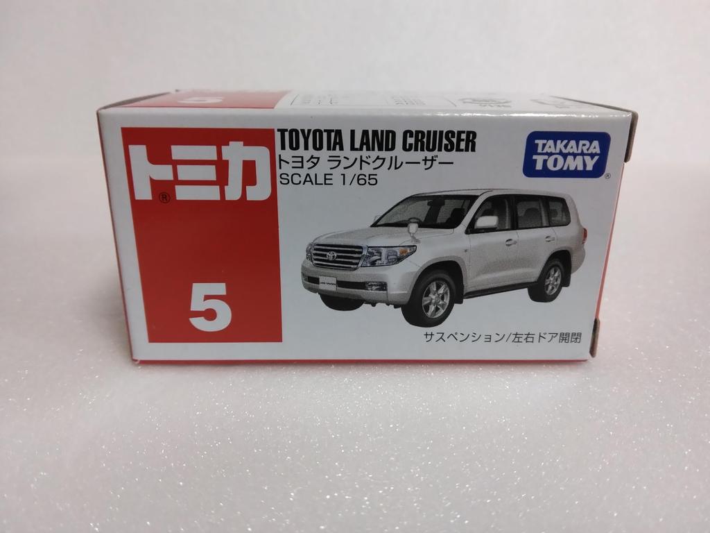 Миниатюрная литая машинка Tomica №. 5 Toyota Land Cruiser, с прозрачным кейсом, сделано в Китае