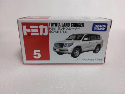 Миниатюрная литая машинка Tomica №. 5 Toyota Land Cruiser, с прозрачным кейсом, сделано в Китае