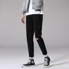Spring Fashion Brand Black Elastic Jeans for Men's Korean Version Slim Fit Men's Casual Pants with Perforated Solid Color Feet Pants for Men's Fashion